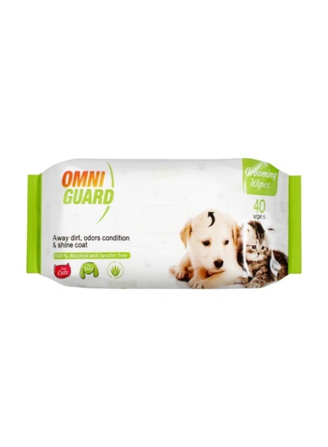 أومني ماكس أومني جارد مناديل مبللة للتنظيف والتعطير للكلاب والقطط  40 منديل